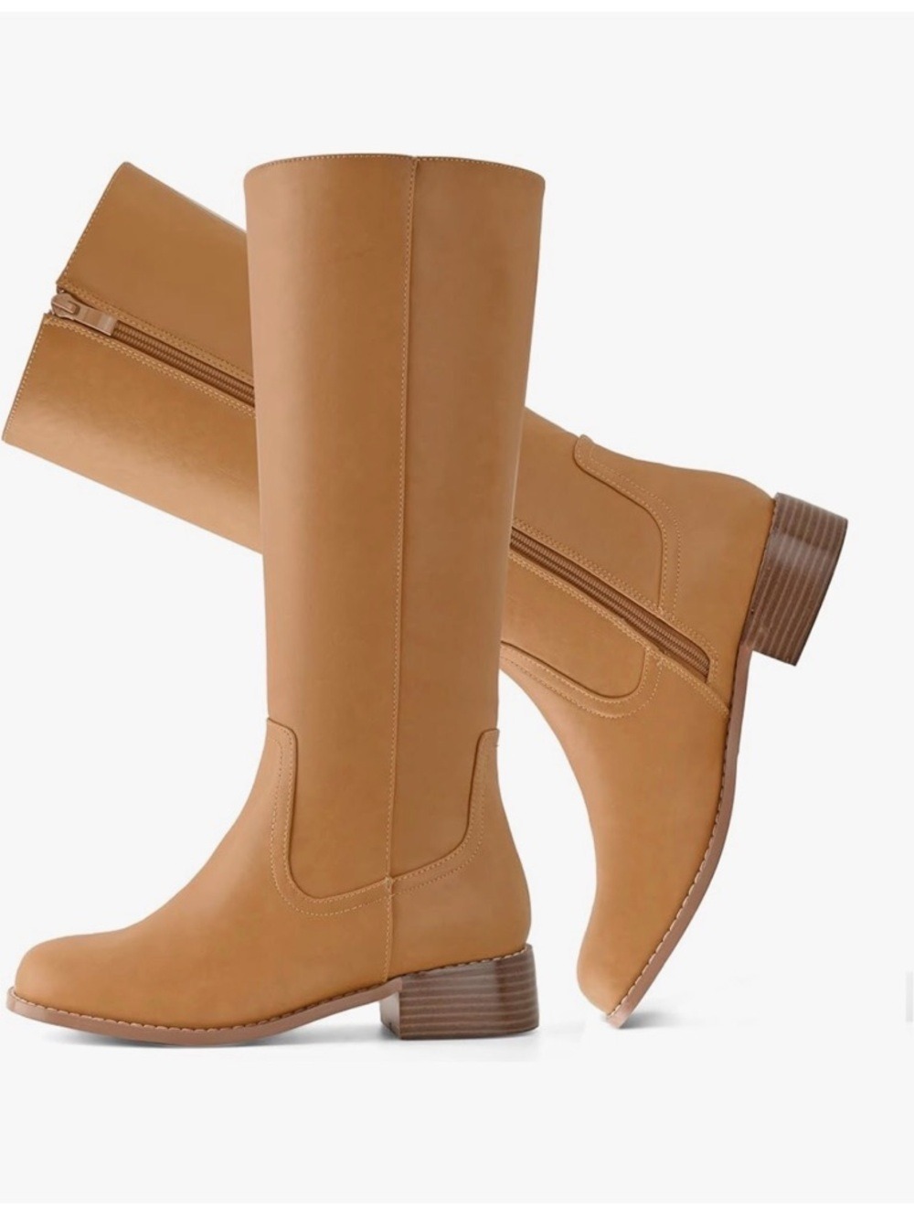 Shoe'N Tale Cognac Leather Knee High Riding Boots Size 6 - Picture 5 of 17